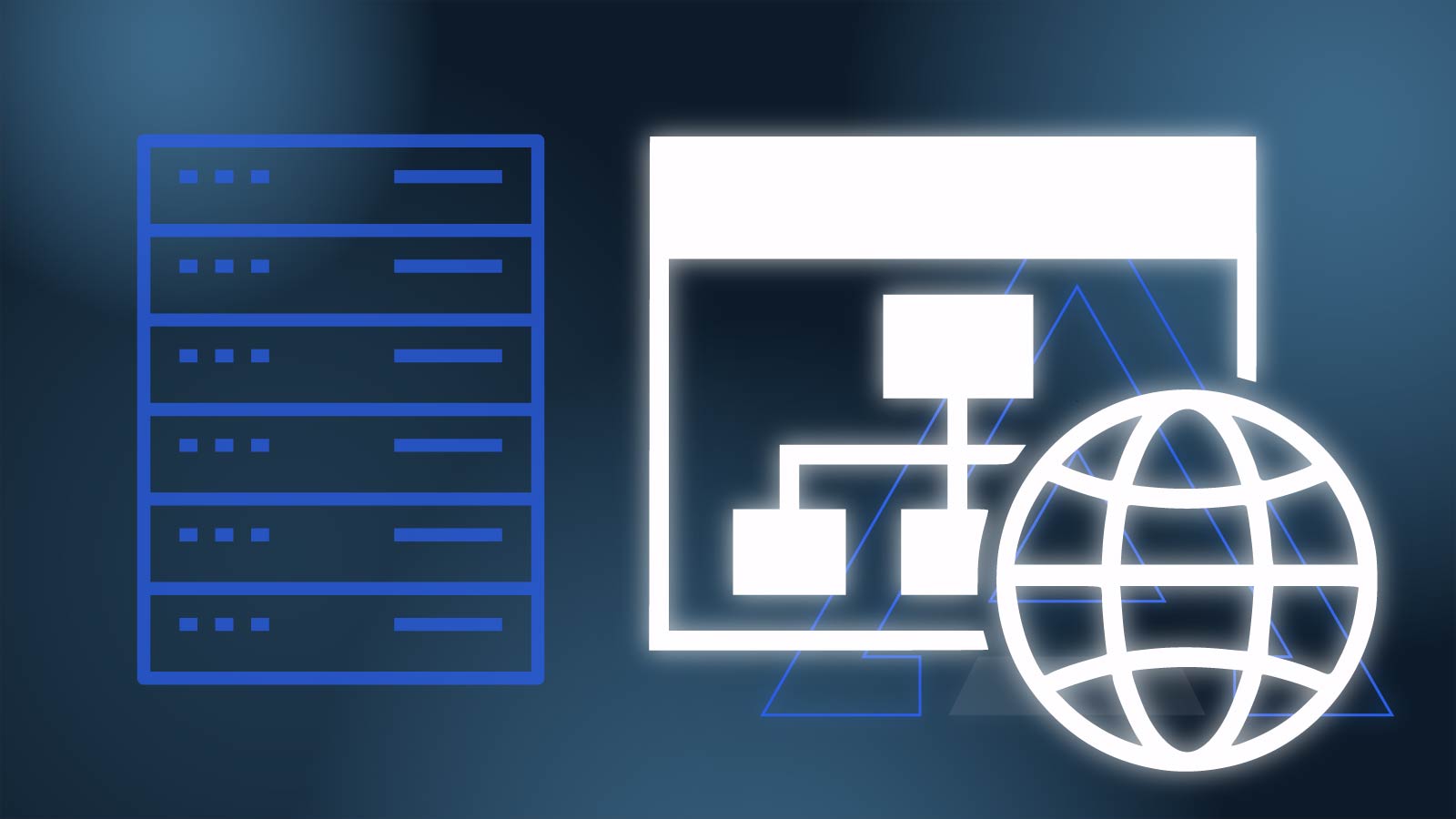 A row of servers — where websites are physically hosted